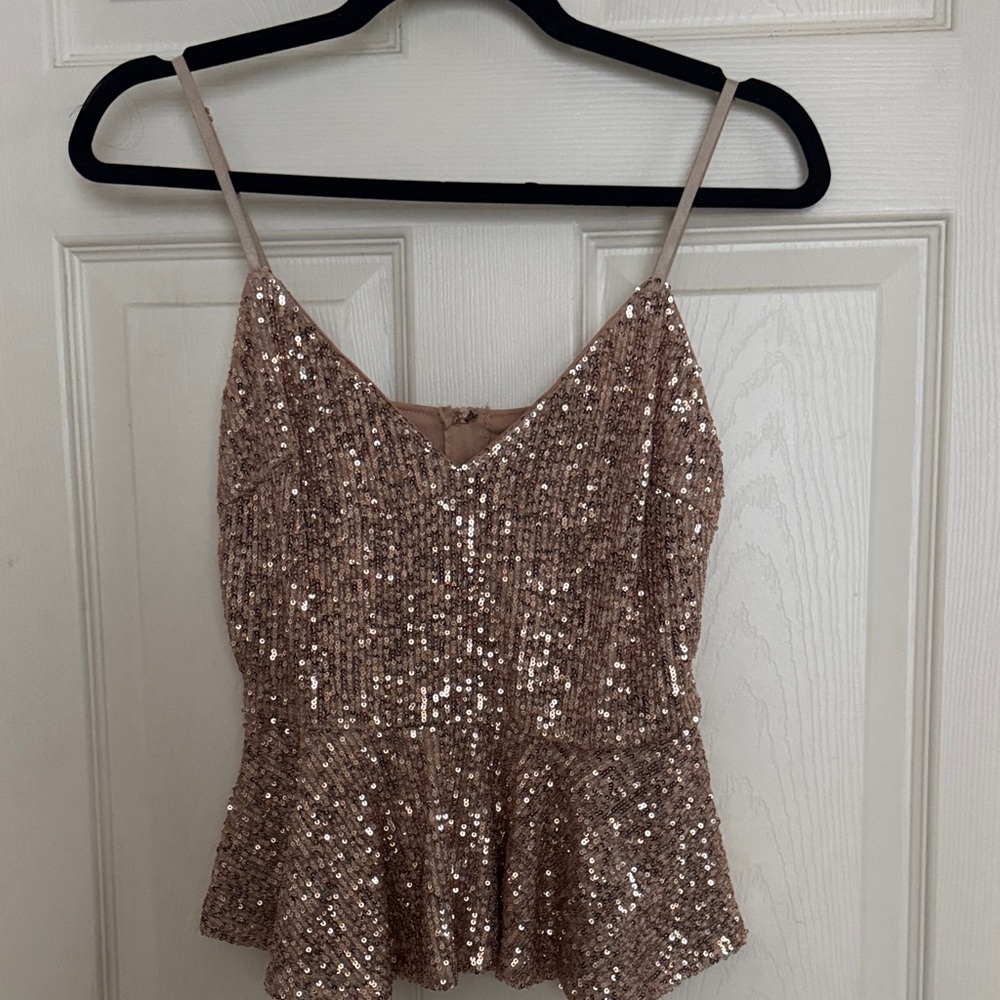 Sequin Embellished Women's Top - Gold